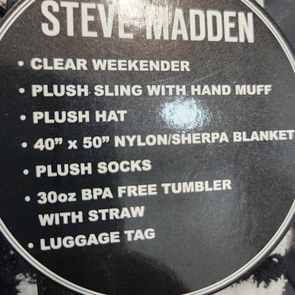 🔹️Steve Madden  🔹 Black 6 PC Travel  clear Gift Set "the cozy set"  NWT.. - Picture 5 of 13